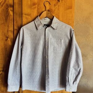 A.P.C. Rue Madame Paris Women’s Blue Striped Boyfriend Button-Up Shirt